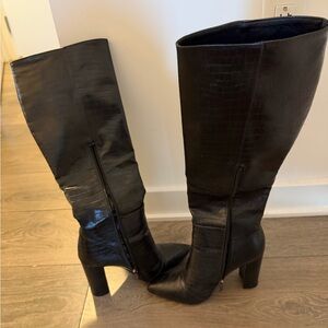 Black knee high boots